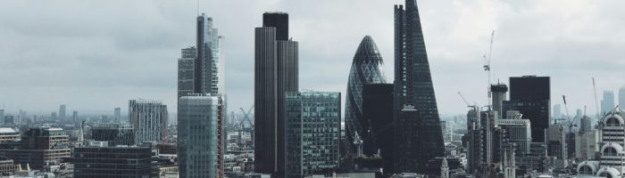 London's city skyline, illustrating the Horizon corporate emissions report.